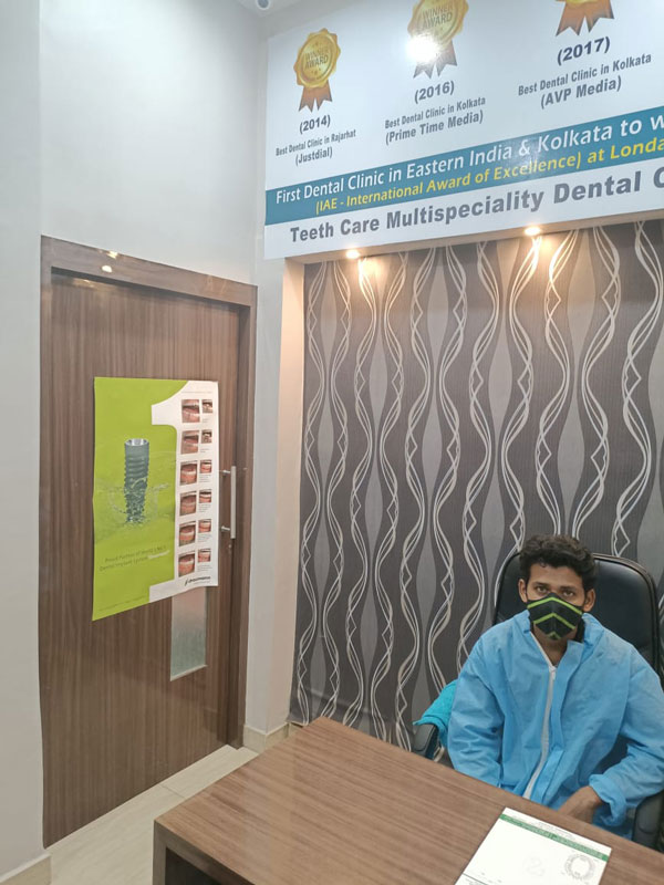 It is the dentist's cabin at this dental clinic in South Kolkata where the dentists consult with his patients