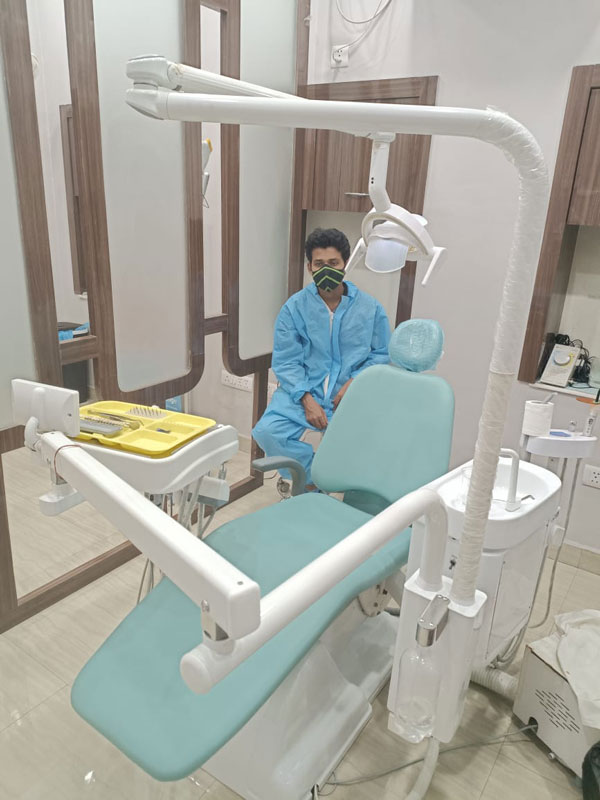 This is the dental chair of this dental clinic in South Kolkata where the dentist ask his patient to sit for treatment